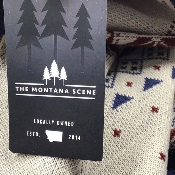 Montana Scene Montana Christmas Sweater, gray, M, NWT - Picture 10 of 11